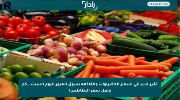 تغير جديد في أسعار الخضراوات والفاكهة بسوق العبور اليوم السبت.. كم وصل سعر البطاطس؟